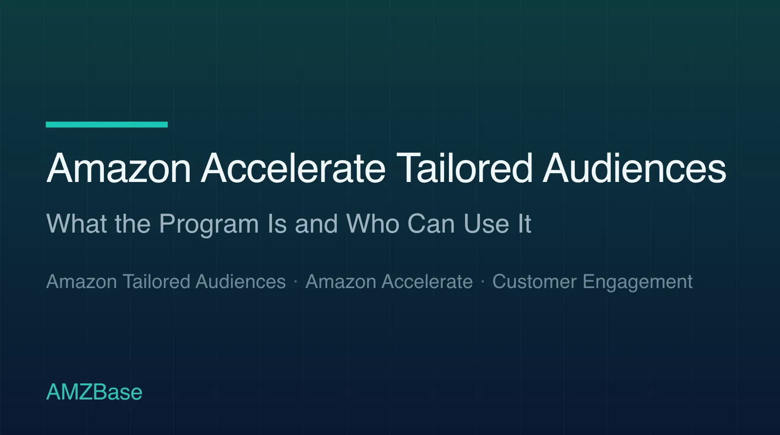 Amazon Accelerate Tailored Audiences title card