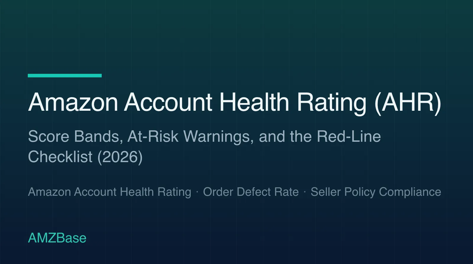 Amazon Account Health Rating (AHR) title card