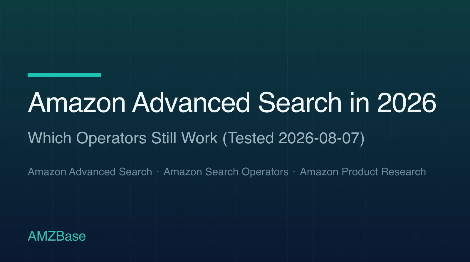 Amazon Advanced Search in 2026 title card