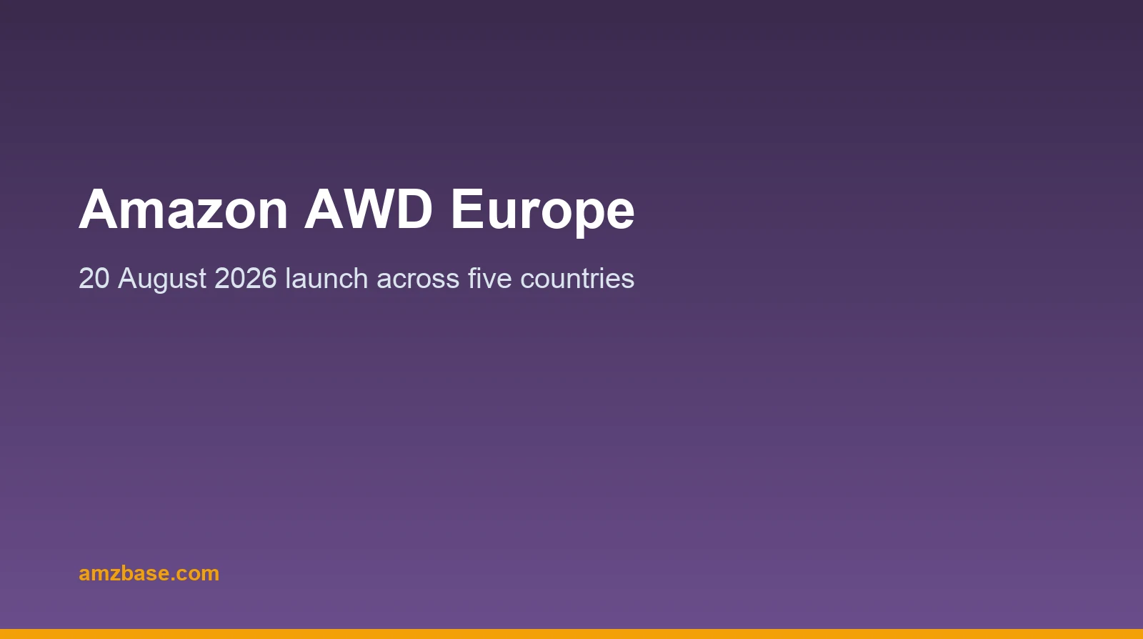 Amazon Warehousing and Distribution launch in Europe