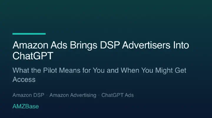 Title card with the text Amazon DSP x ChatGPT Ads: Pilot Status