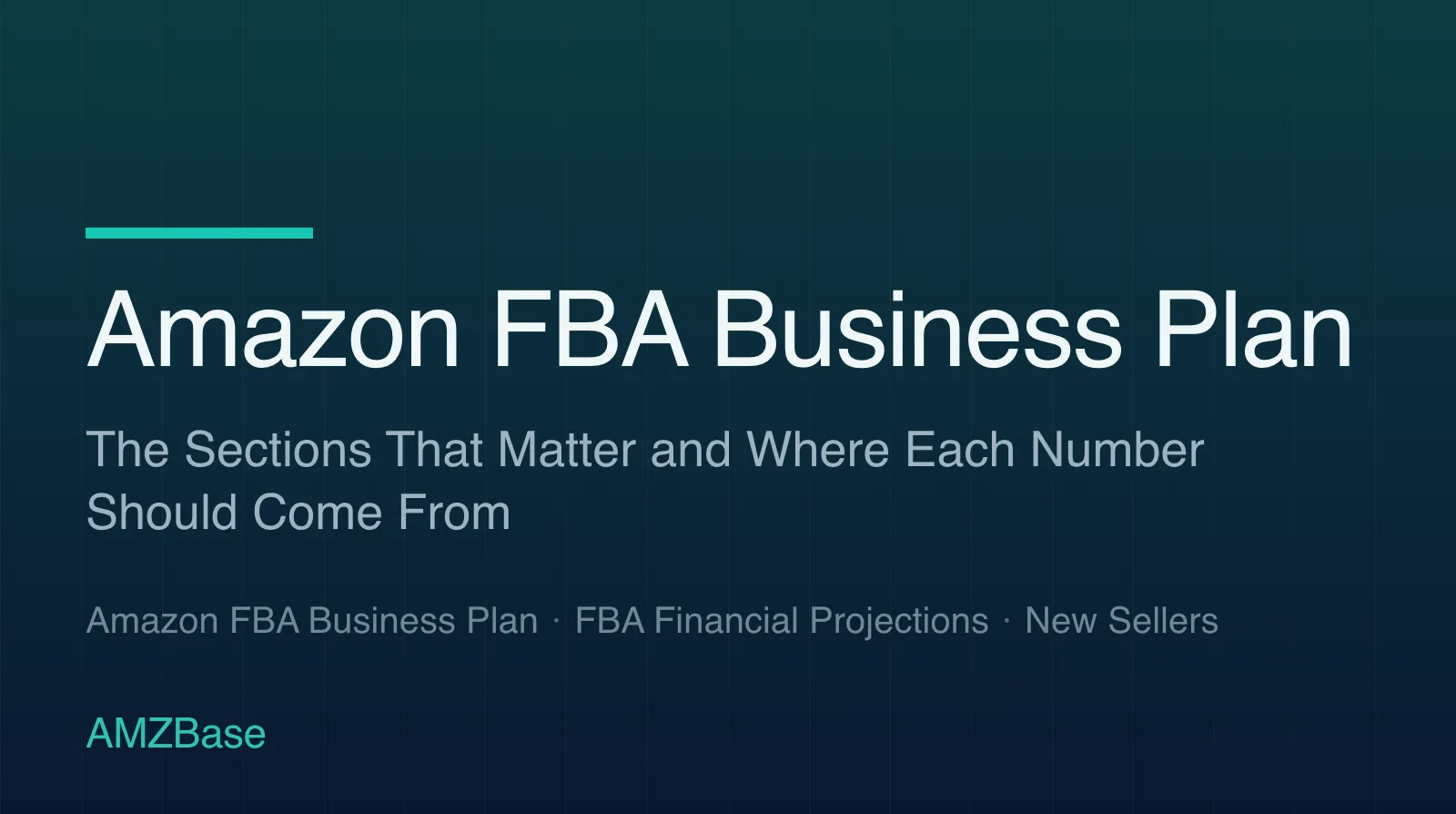 An Amazon FBA business plan outline with a source column next to every section