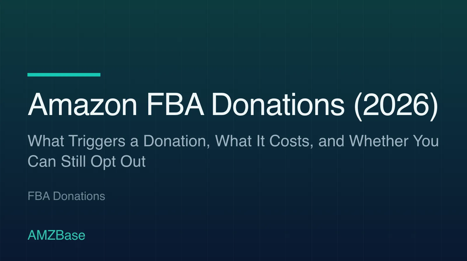 Amazon FBA Donations (2026) title card