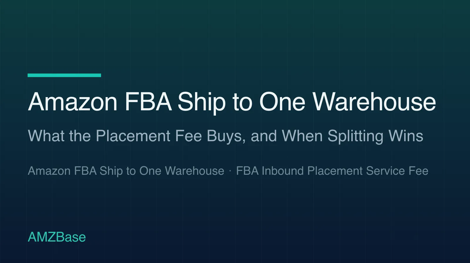 Amazon FBA Ship to One Warehouse title card