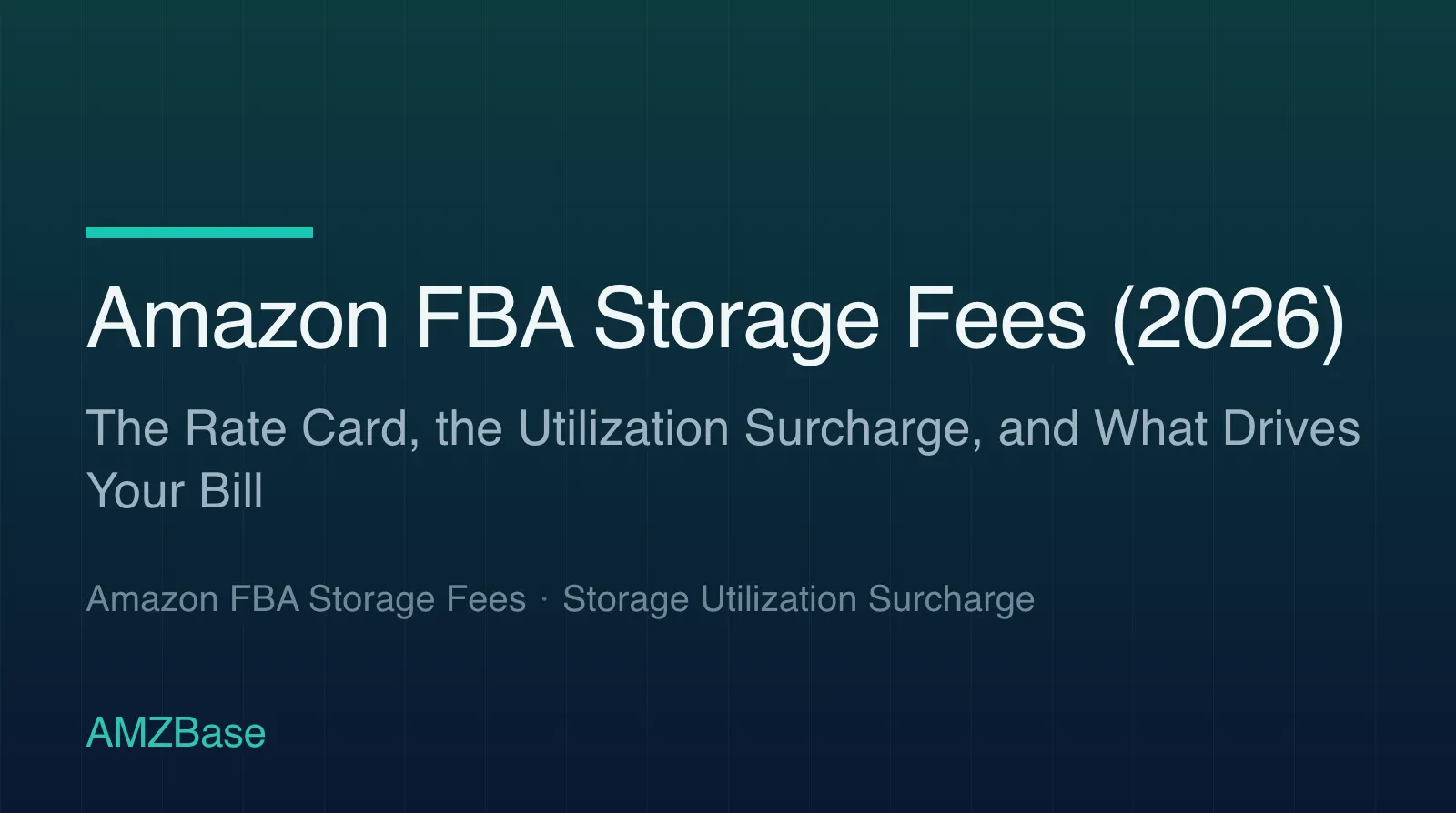 Amazon FBA Storage Fees (2026) title card
