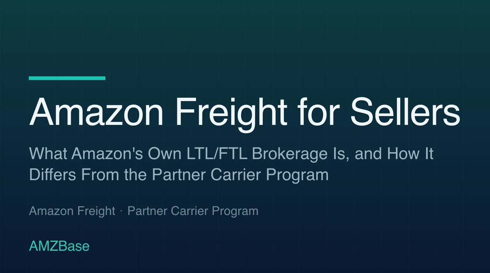 Amazon Freight for Sellers title card