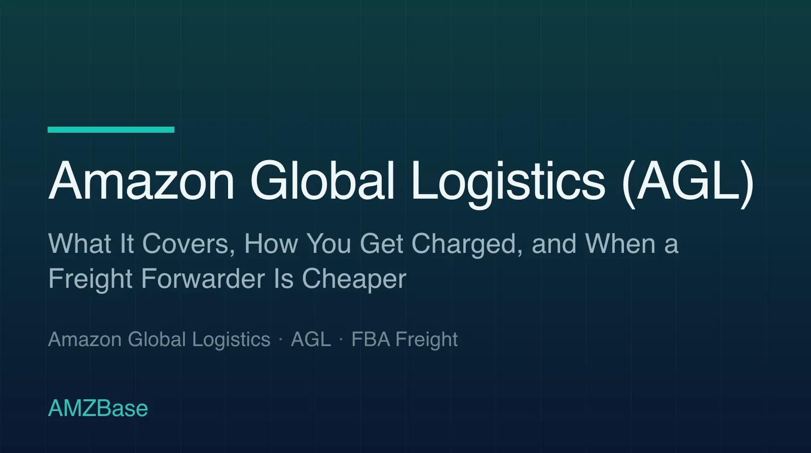 Amazon Global Logistics (AGL) title card