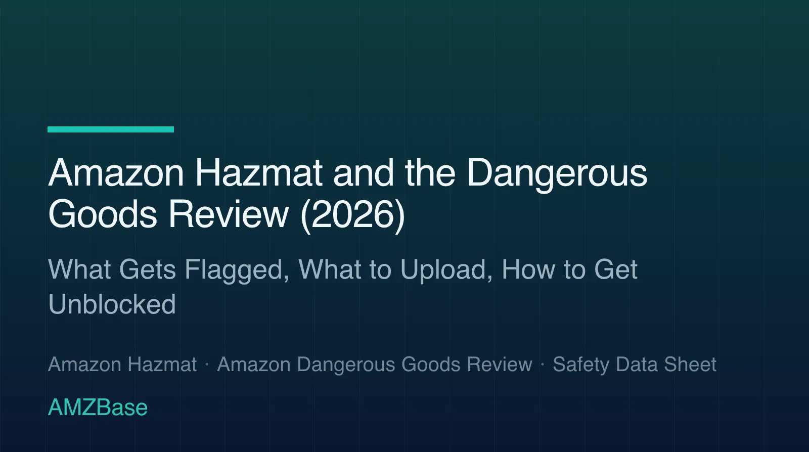 Amazon Hazmat and the Dangerous Goods Review (2026) title card