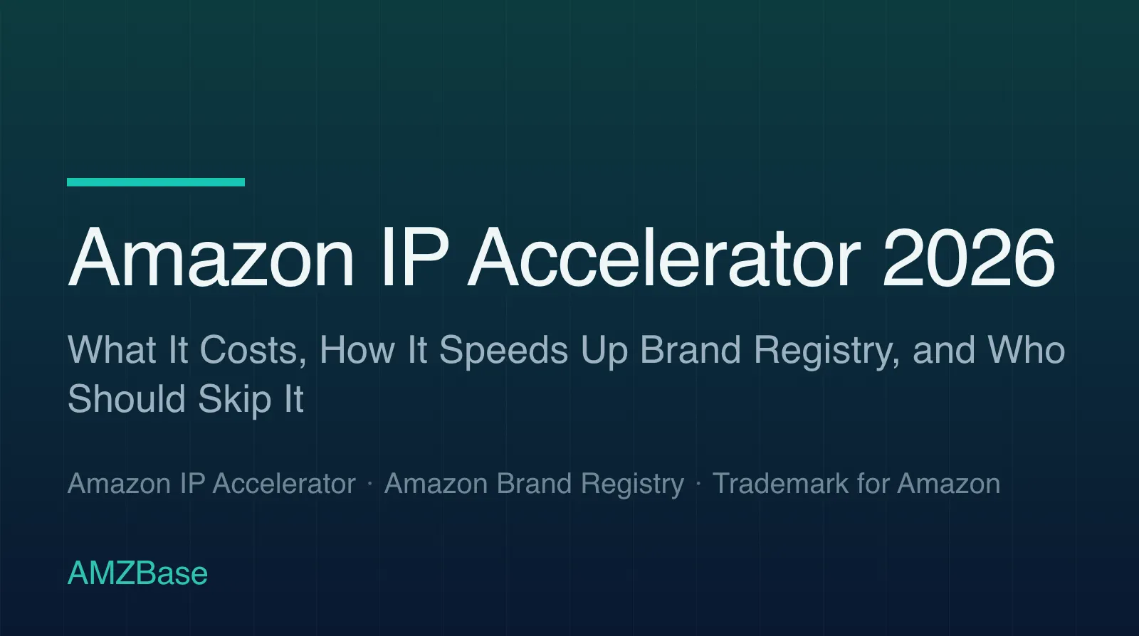 Amazon IP Accelerator 2026 title card
