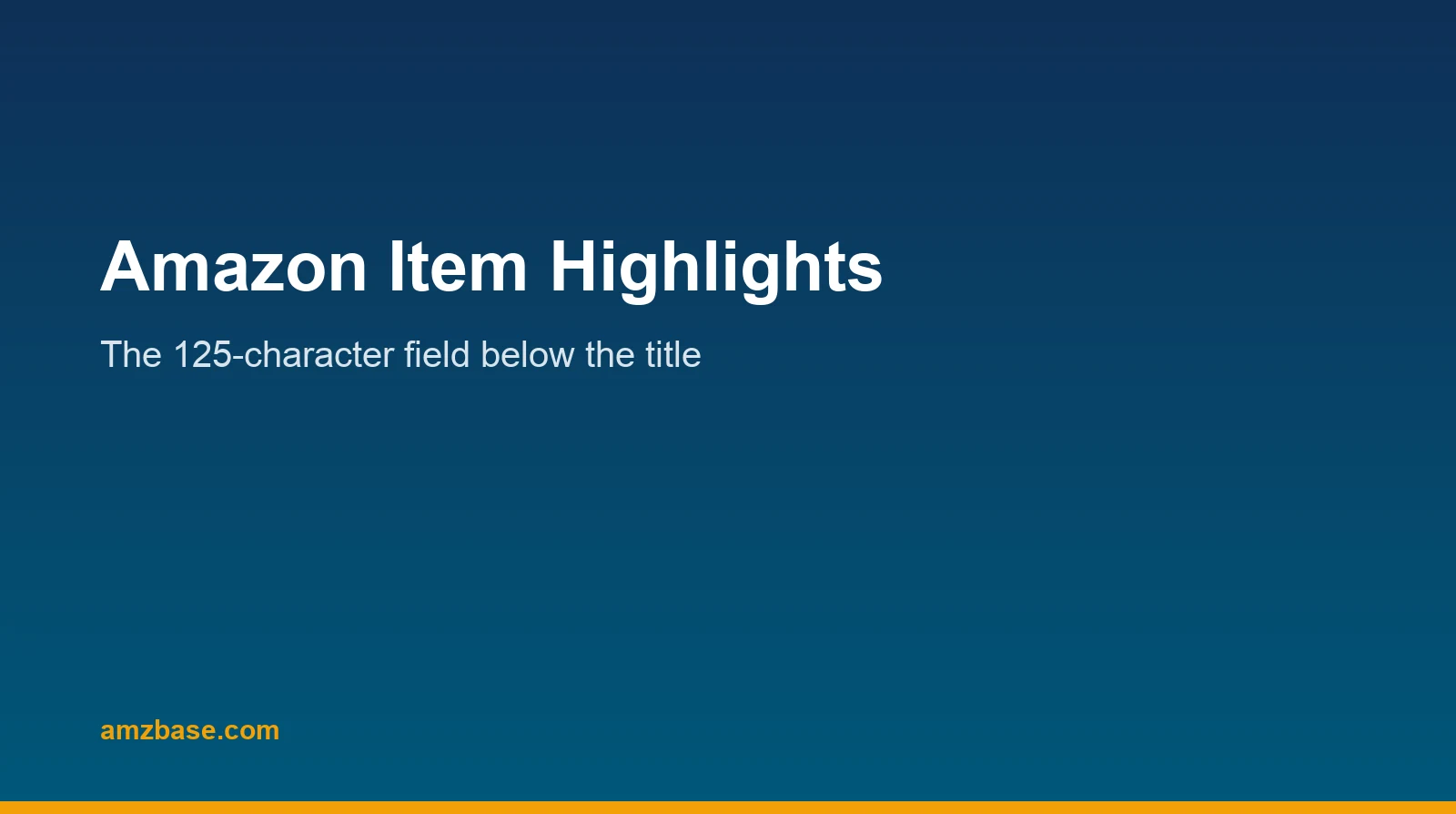 Amazon Item Highlights field shown below the product title