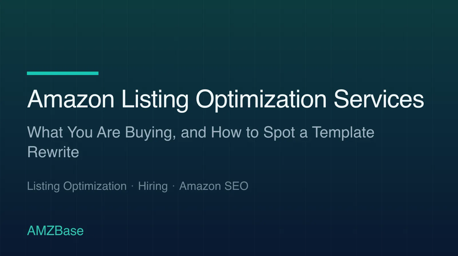 Amazon Listing Optimization Services title card