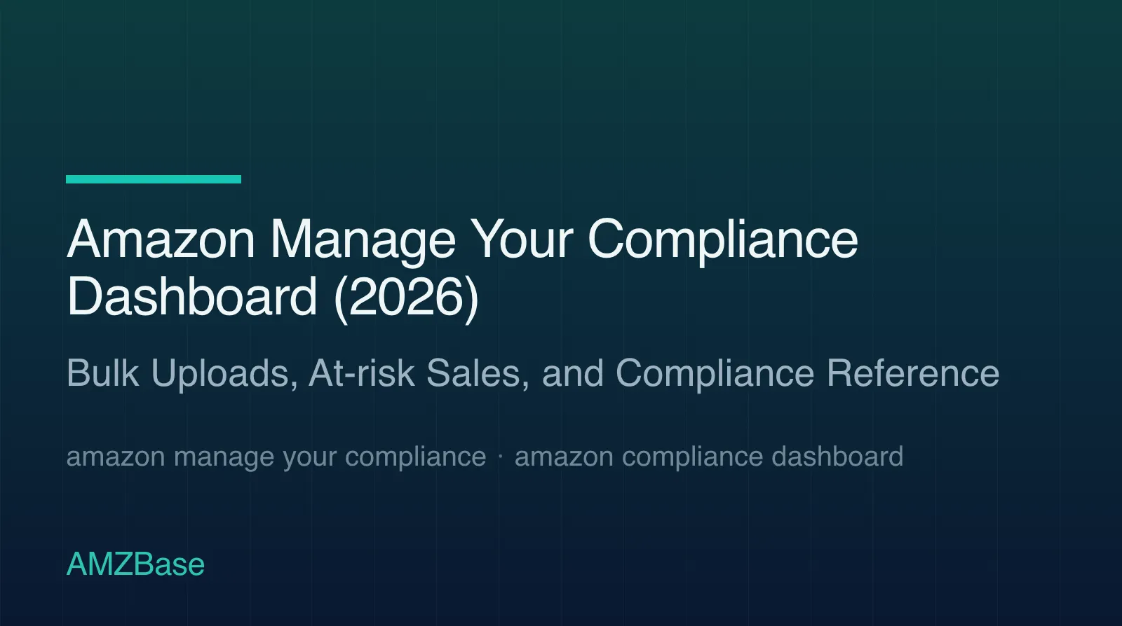 Amazon Manage Your Compliance dashboard workflow: requests, bulk upload, appeals, Compliance Reference