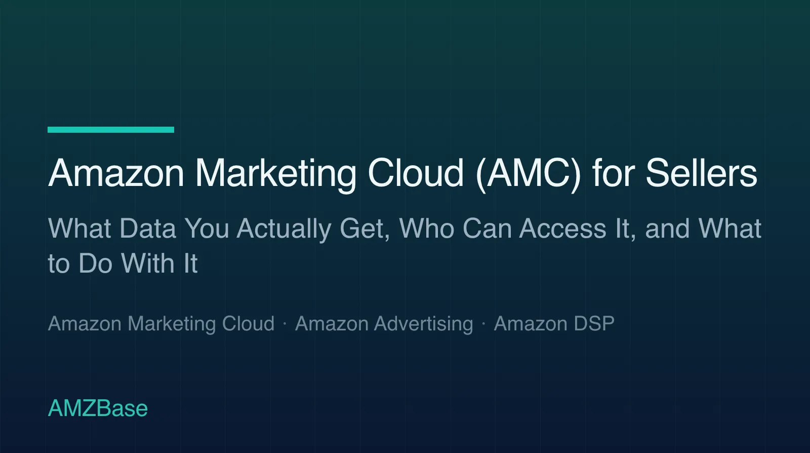 Amazon Marketing Cloud (AMC) for Sellers title card