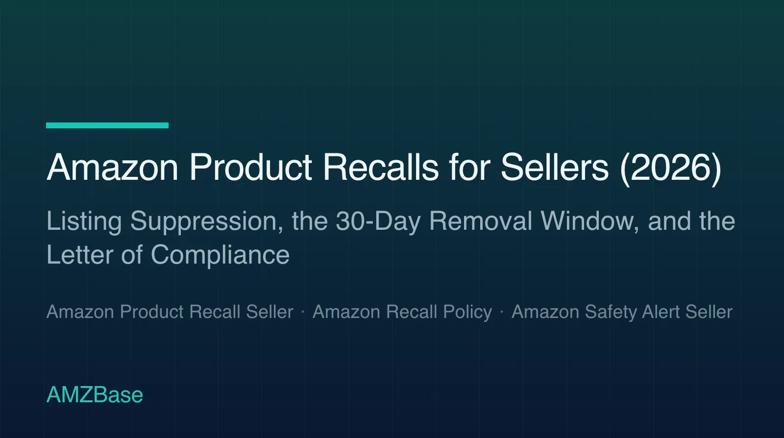 Amazon product recall process for sellers: suppression, 30-day removal, Letter of Compliance