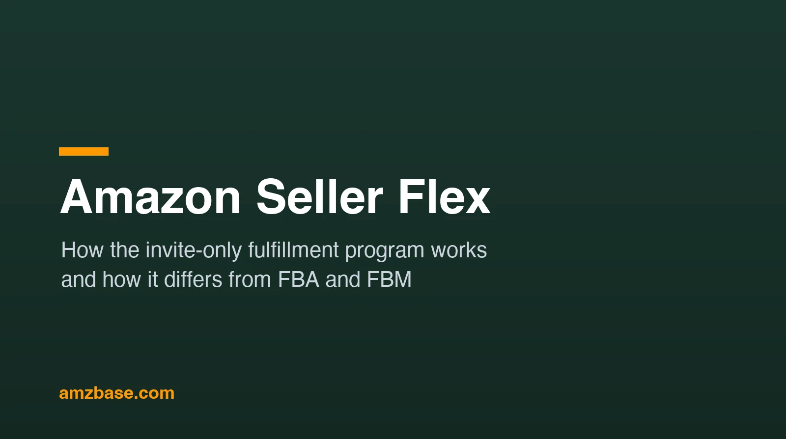 Amazon Seller Flex fulfillment model compared with FBA and FBM
