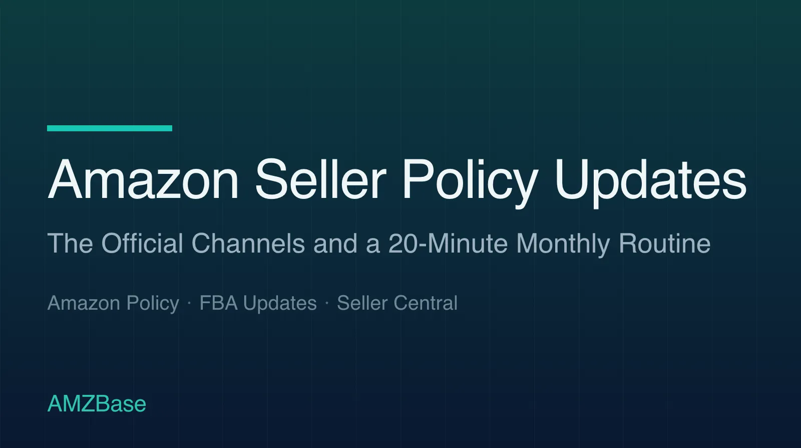 Amazon Seller Policy Updates title card
