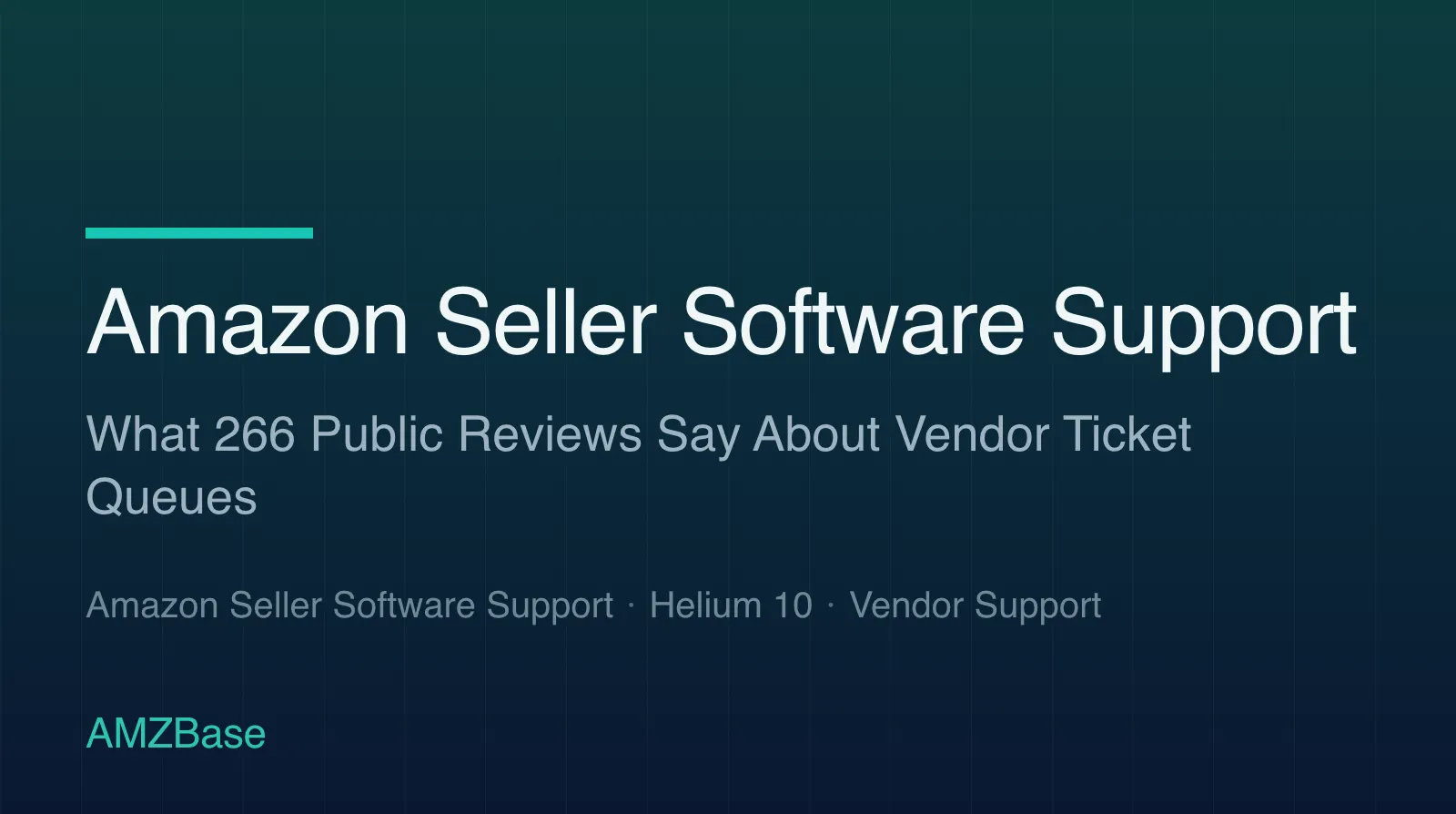 Amazon Seller Software Support title card