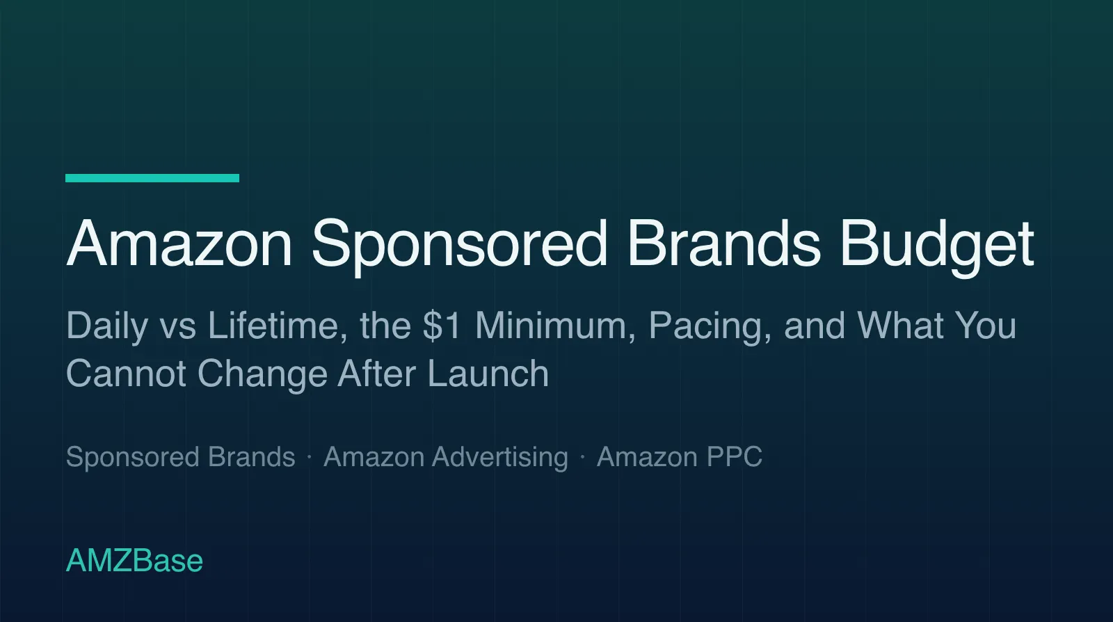 Amazon Sponsored Brands Budget title card