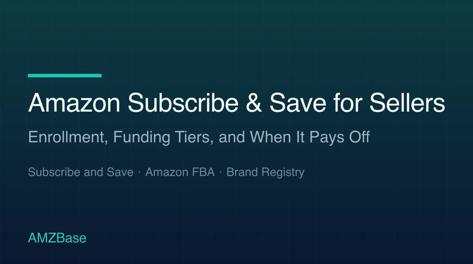 Amazon Subscribe & Save for Sellers title card