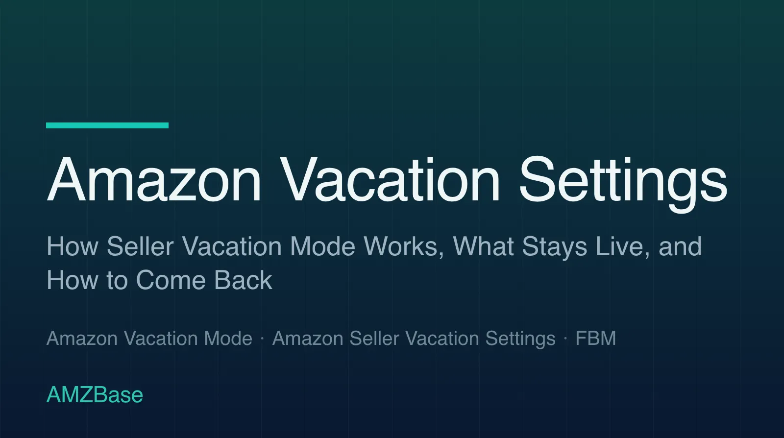 Amazon seller vacation settings guide title card