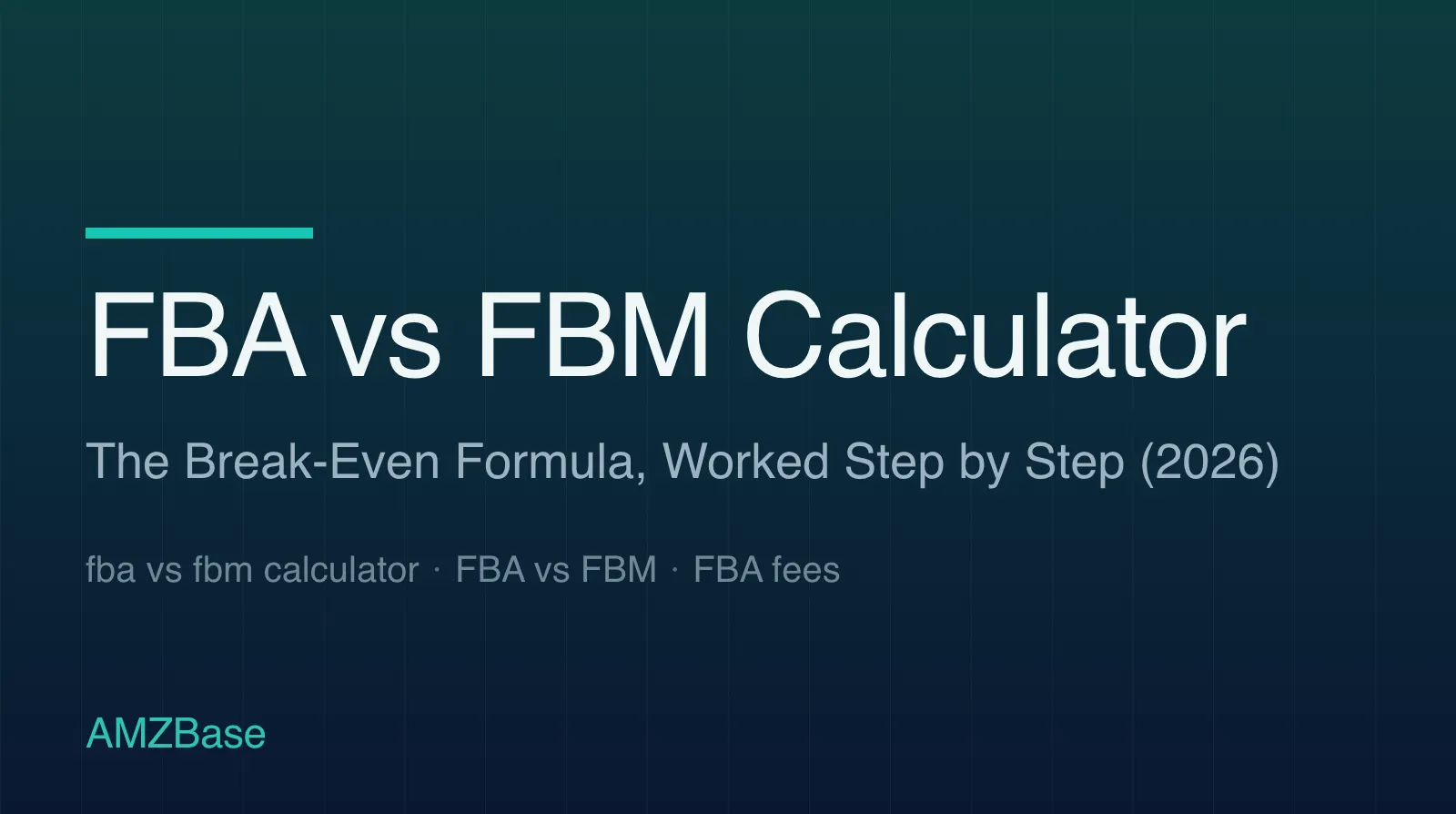 FBA vs FBM break-even calculator: FBA cost stack against FBM cost stack per unit