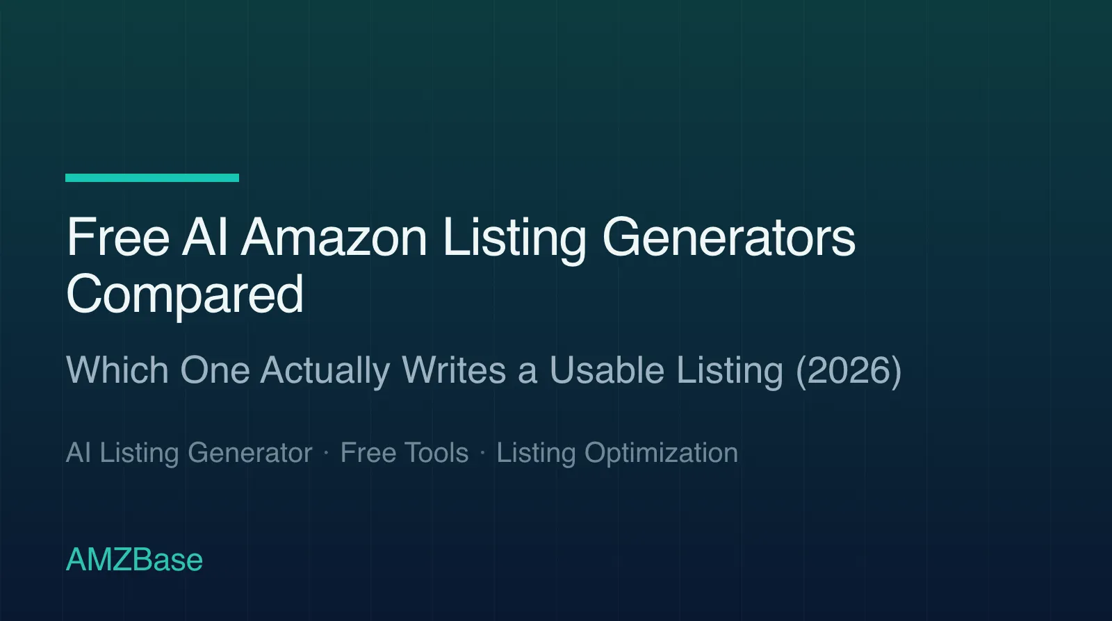 Free AI Amazon Listing Generators Compared title card