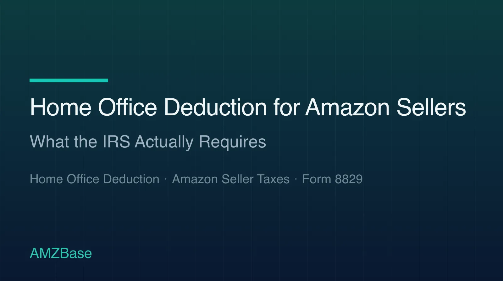 Home office deduction for Amazon sellers title card