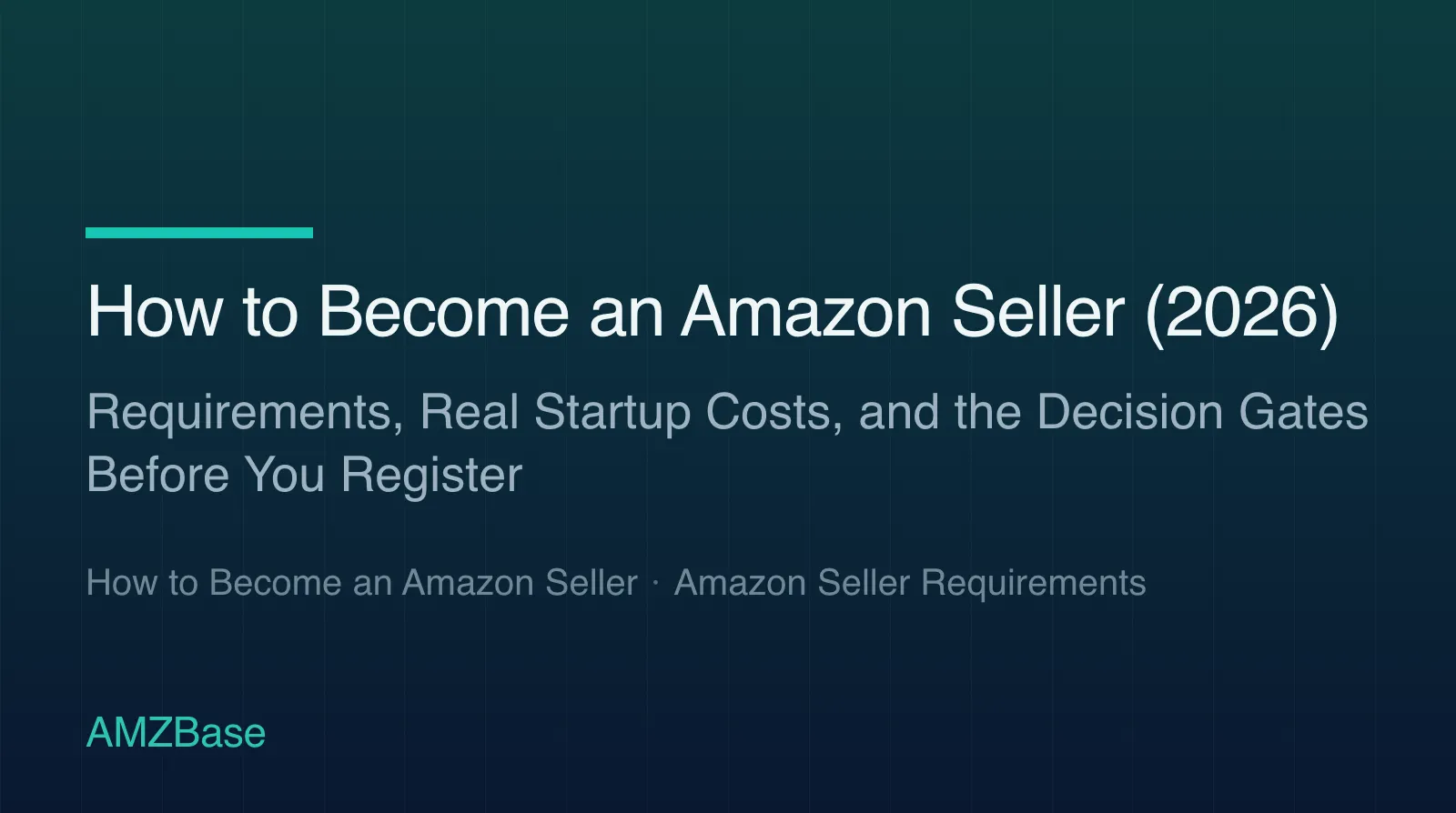 How to Become an Amazon Seller (2026) title card