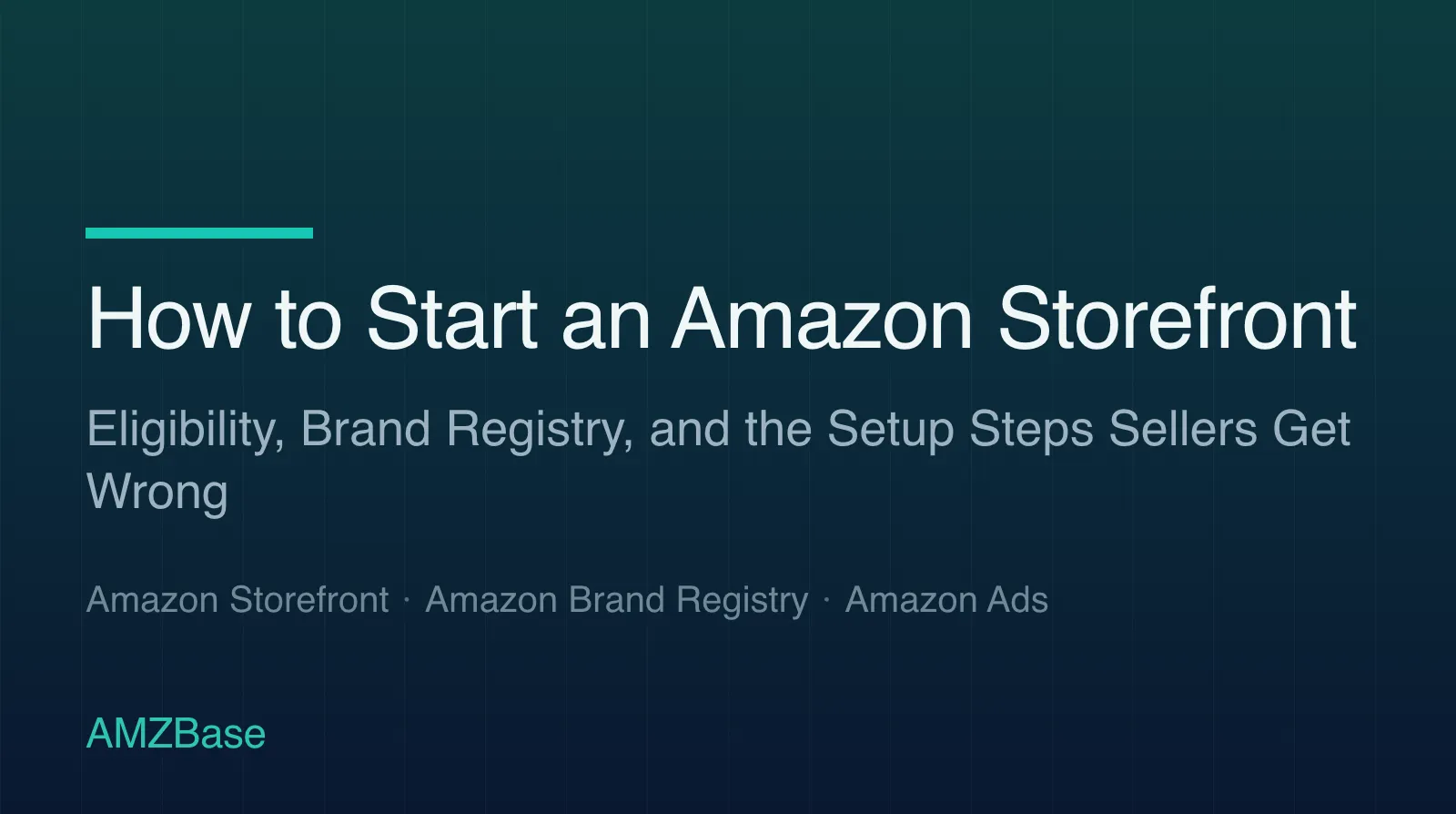How to Start an Amazon Storefront title card