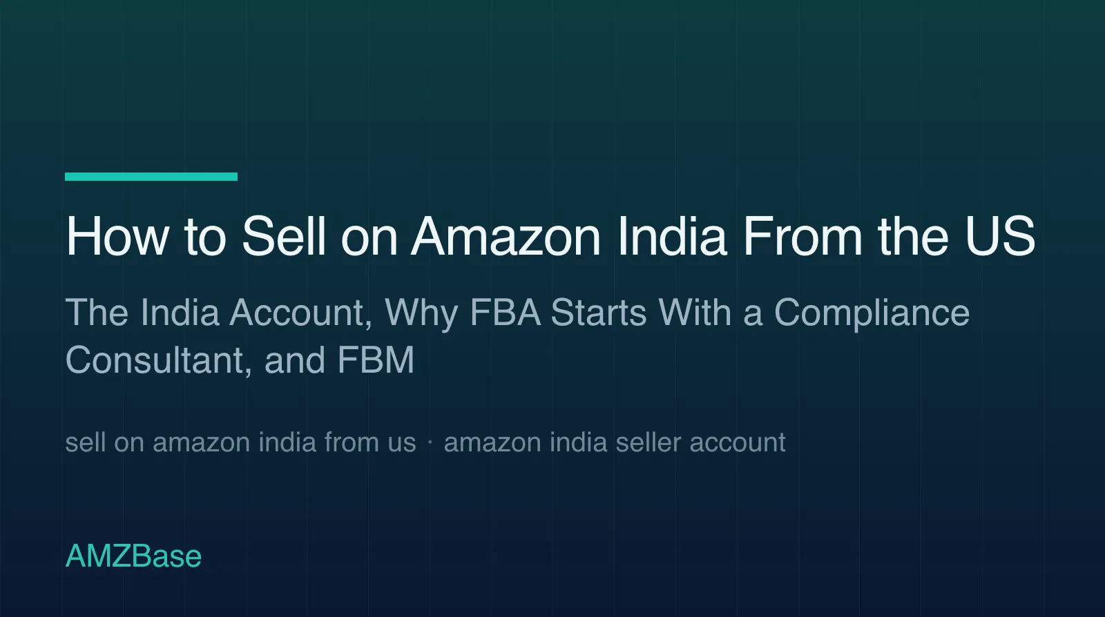 Sell on Amazon India from the US