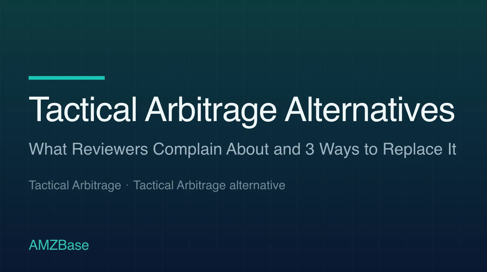 Tactical Arbitrage alternatives: manual reverse search, another bulk scanner, or outsourced sourcing
