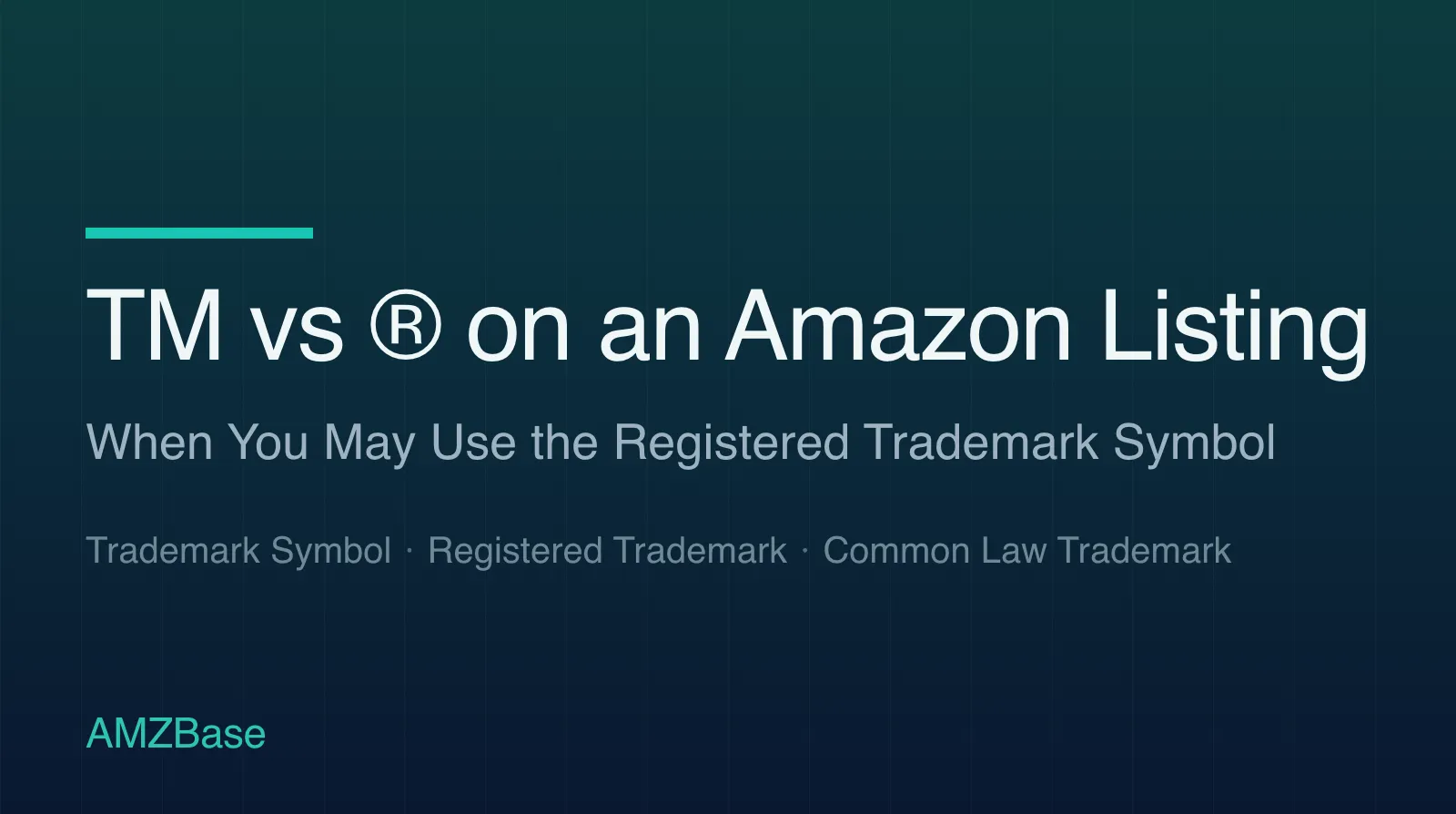 TM vs ® on an Amazon Listing title card