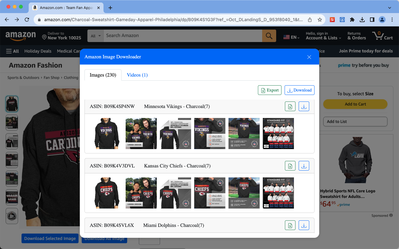 Amazon Image Downloader Chrome Extension